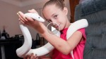 9-year-old girl sleeps, lives and eats with snakes! This is insane!