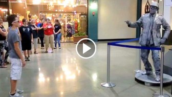 Boy Challenges ‘The Living Statue’ To A Dance Battle. His Response Can Only Be Described As EPIC