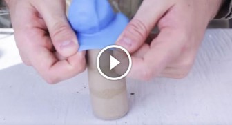 He stretches a balloon over a toilet paper roll. The reason? This is a lifesaver!