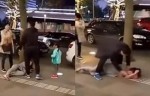 In A Shocking Incident Man Publicly Beats Up Wife In Front Of Their Daughter For Cheating On Him.