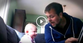 Dad Is Very Enthusiastic About Reading This Book And His Baby Girl Can’t Stop Laughing