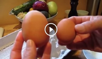 His Chicken Laid A Gigantic Egg. Now Watch What He Finds Inside… Whoa!