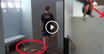 He Walks Into A Bathroom Covered In Bananas. What He Sees Next Has Him JUMPING On The Wall. OMG
