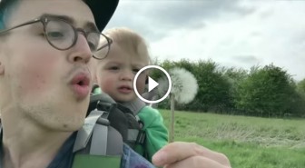Dad Blows On A Dandelion — But Keep Your Eye On The Toddler. I’m Cracking Up!