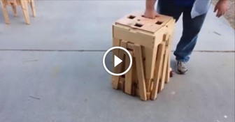 It Looks Like A Jumble Of Wood. When He Starts Moving It? THIS IS GENIUS!