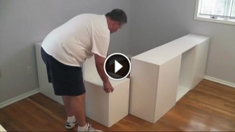 This Guy Used Some Kitchen Cabinets And Turned Them Into An Amazing Platform Bed! Genius!