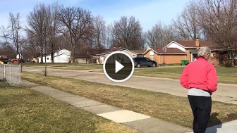 Old Lady Walks to The End of Her Driveway, And Waits. Now Keep an Eye on The Left Side of The Screen!
