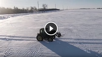 What This Lone Farmer Does in The Snow is Just Incredible! Watch When The Camera Zooms Out!