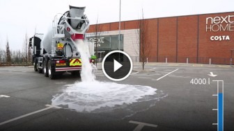 This Truck Dumps Gallons of Water Onto The Pavement And The Water Magically Disappears! Amazing!