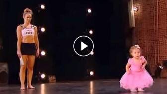 2 year old girl follows mom onto the stage. When the judges see what she does? STUNNING!