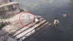 Ghost jumping into a lake caught on camera. Scary!