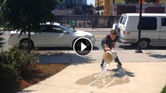 This Dude Pours Water on a Sidewalk, and the Effects are Amazing!