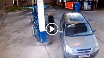 This Lady Stops to Get Some Gas at Station, But What She Ends Up Doing Left Me in Stitches!