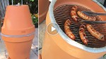 He built a grill from something we all have in our yard. Very interesting idea!