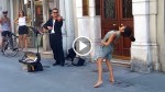 Woman Sees A Street Musician Playing, Then Takes Her Shoes Off And Stuns The Whole Crowd