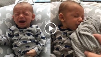 Baby Won’t Stop Crying When Mom is Away, Then He Smells Her Shirt…