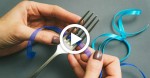 Tie a perfect bow using just a fork and ribbon. Here’s how