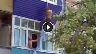 Busted Lover Tries To Escape Through The Window And Fails Miserably
